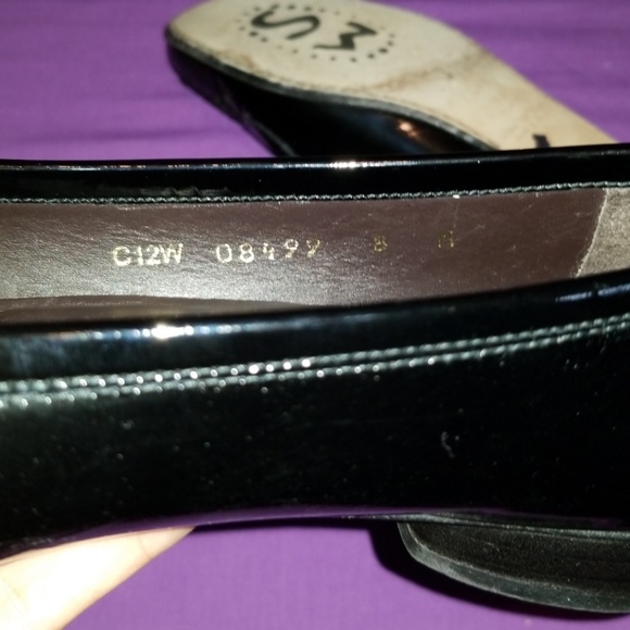 Stewart Weitzman black pattern leather flats Sz 8 - Picture 7 of 8